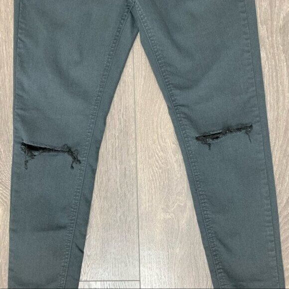 Asos Glamorous Ripped Knee Skinny Jeans Distressed Grey High Rise Waist Small - Picture 8 of 12